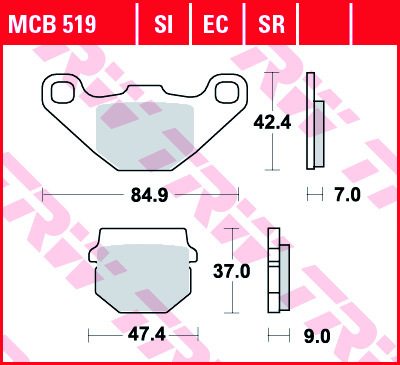 Колодки тормозные дисковые TRW MCB519