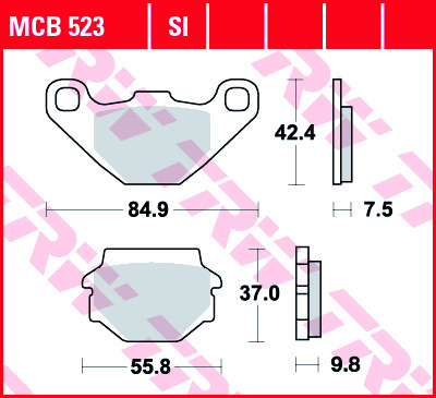 Колодки тормозные дисковые TRW MCB523
