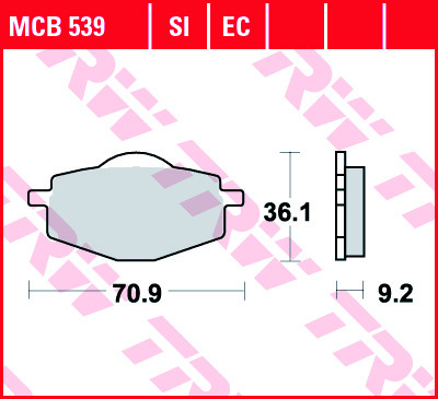 Колодки тормозные дисковые TRW MCB539