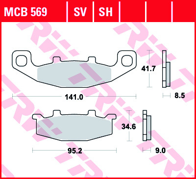 Колодки тормозные дисковые TRW MCB569