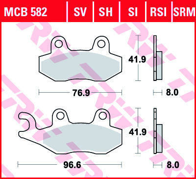 Колодки тормозные дисковые TRW MCB582SI