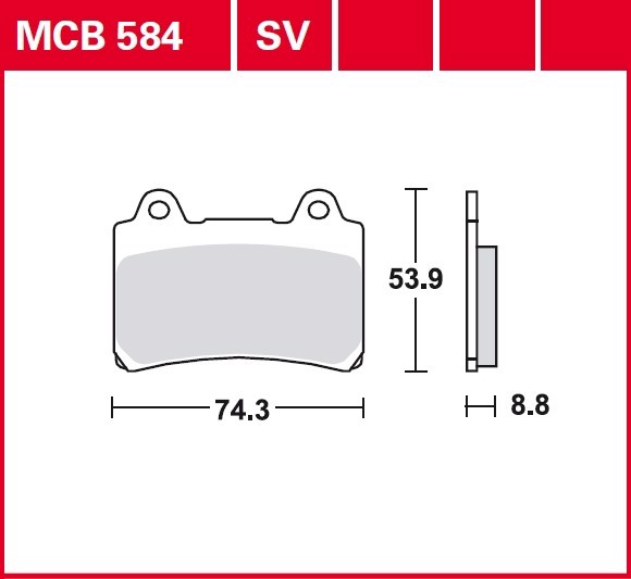 Колодки тормозные дисковые TRW MCB584SV
