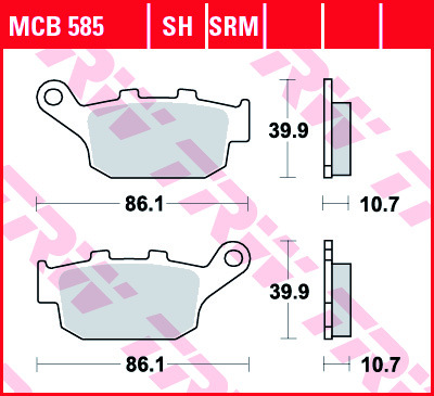 Колодки тормозные дисковые TRW MCB585