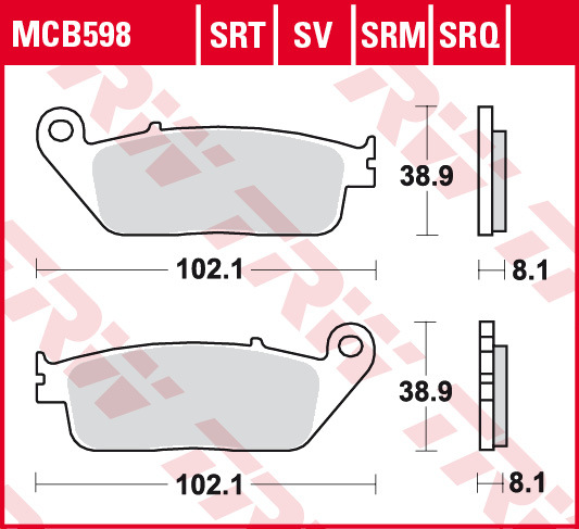 Колодки тормозные дисковые TRW MCB598SV