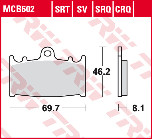 Колодки тормозные дисковые TRW MCB602