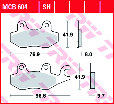 Колодки тормозные дисковые TRW MCB604