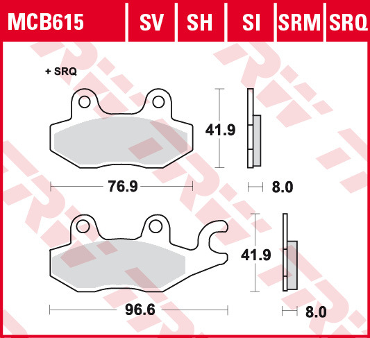Колодки тормозные дисковые TRW MCB615EC