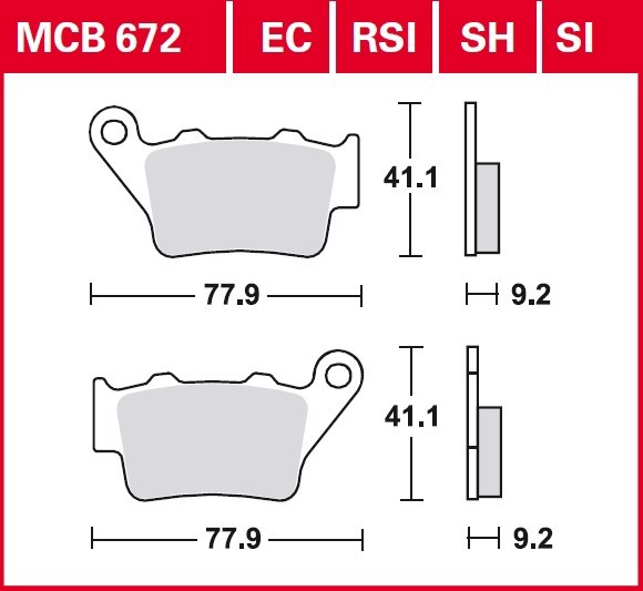 Колодки тормозные дисковые TRW MCB672SI