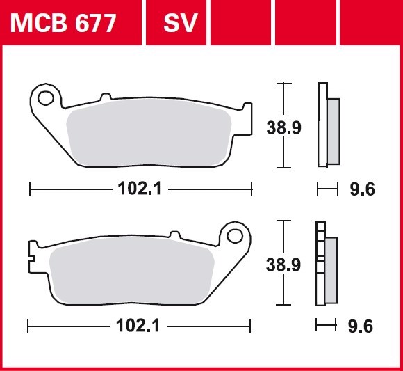 Колодки тормозные дисковые TRW MCB677SV