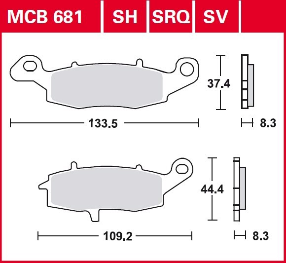 Колодки тормозные дисковые TRW MCB681