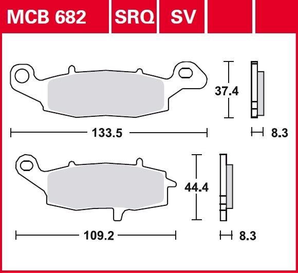 Колодки тормозные дисковые TRW MCB682