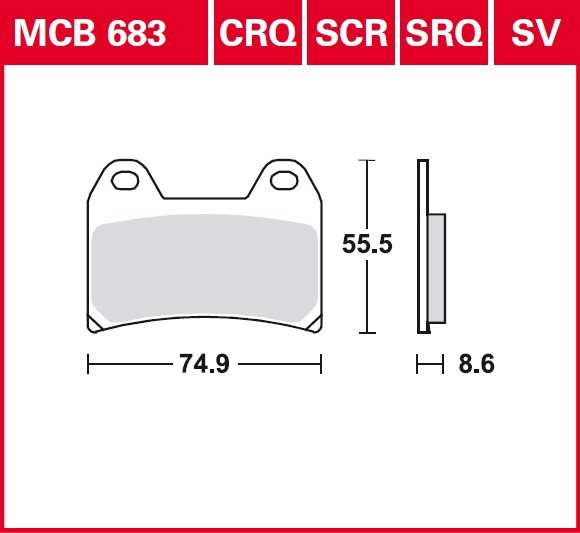 Колодки тормозные дисковые TRW MCB683SV