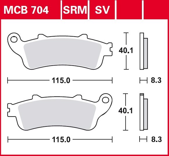 Колодки тормозные дисковые TRW MCB704