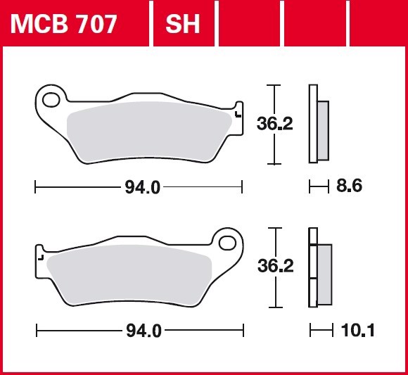 Колодки тормозные дисковые TRW MCB707