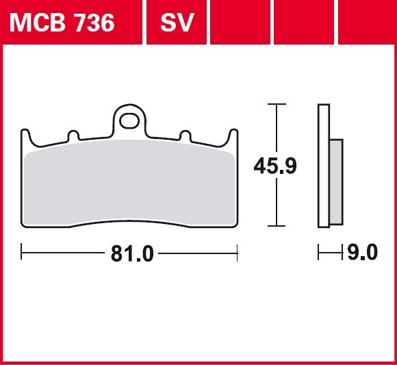 Колодки тормозные дисковые TRW MCB736SV