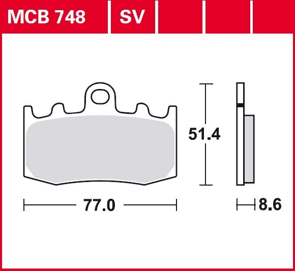 Колодки тормозные дисковые TRW MCB748SV
