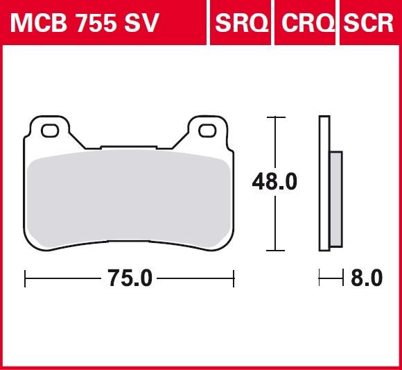 Колодки тормозные дисковые TRW MCB755SV