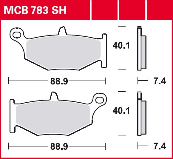 Колодки тормозные дисковые TRW MCB783SH