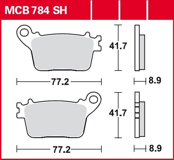 Комплект тормозных колодок дискового тормоз sinter street TRW MCB784SH