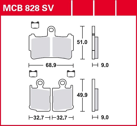 Тормозные колодки TRW MCB828SV