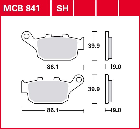 Колодки тормозные дисковые TRW MCB841