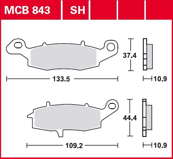 Колодки тормозные дисковые TRW MCB843