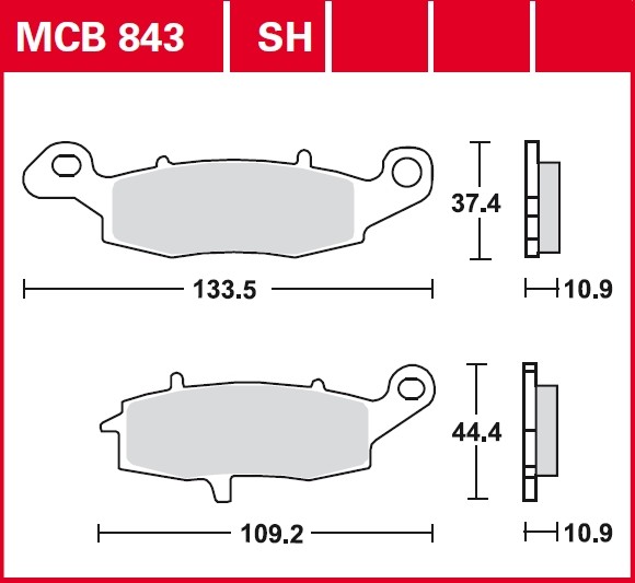Комплект тормозных колодок дискового тормоз sinter street TRW MCB843SH