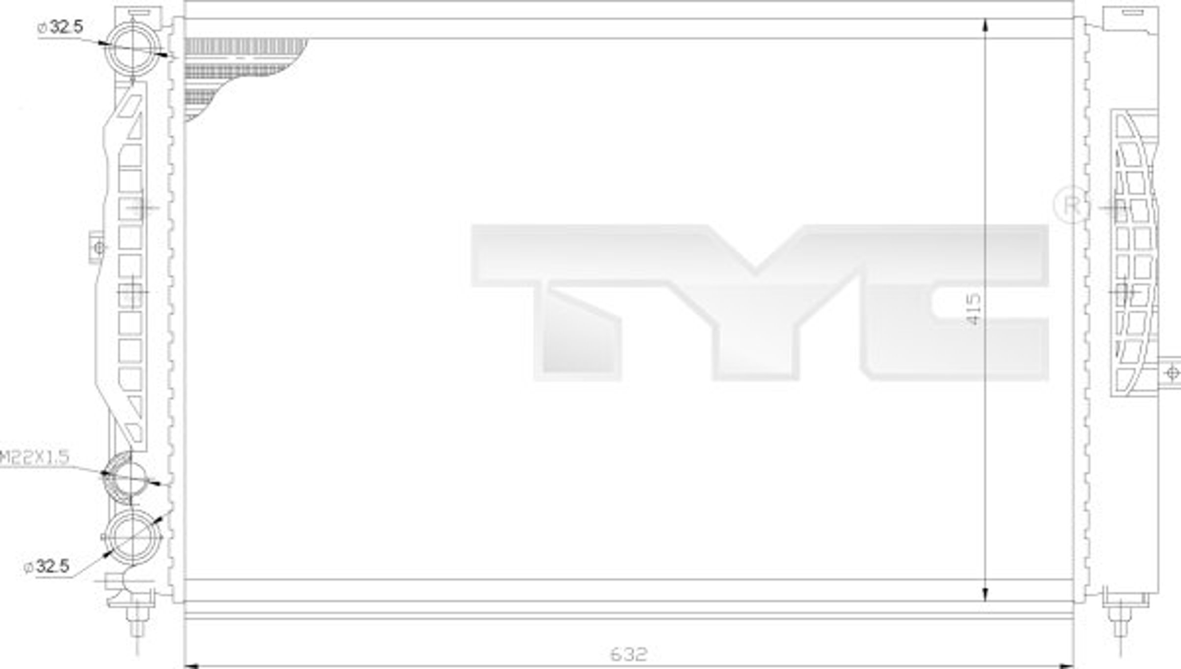 Радиатор системы охлаждения TYC 702-0011