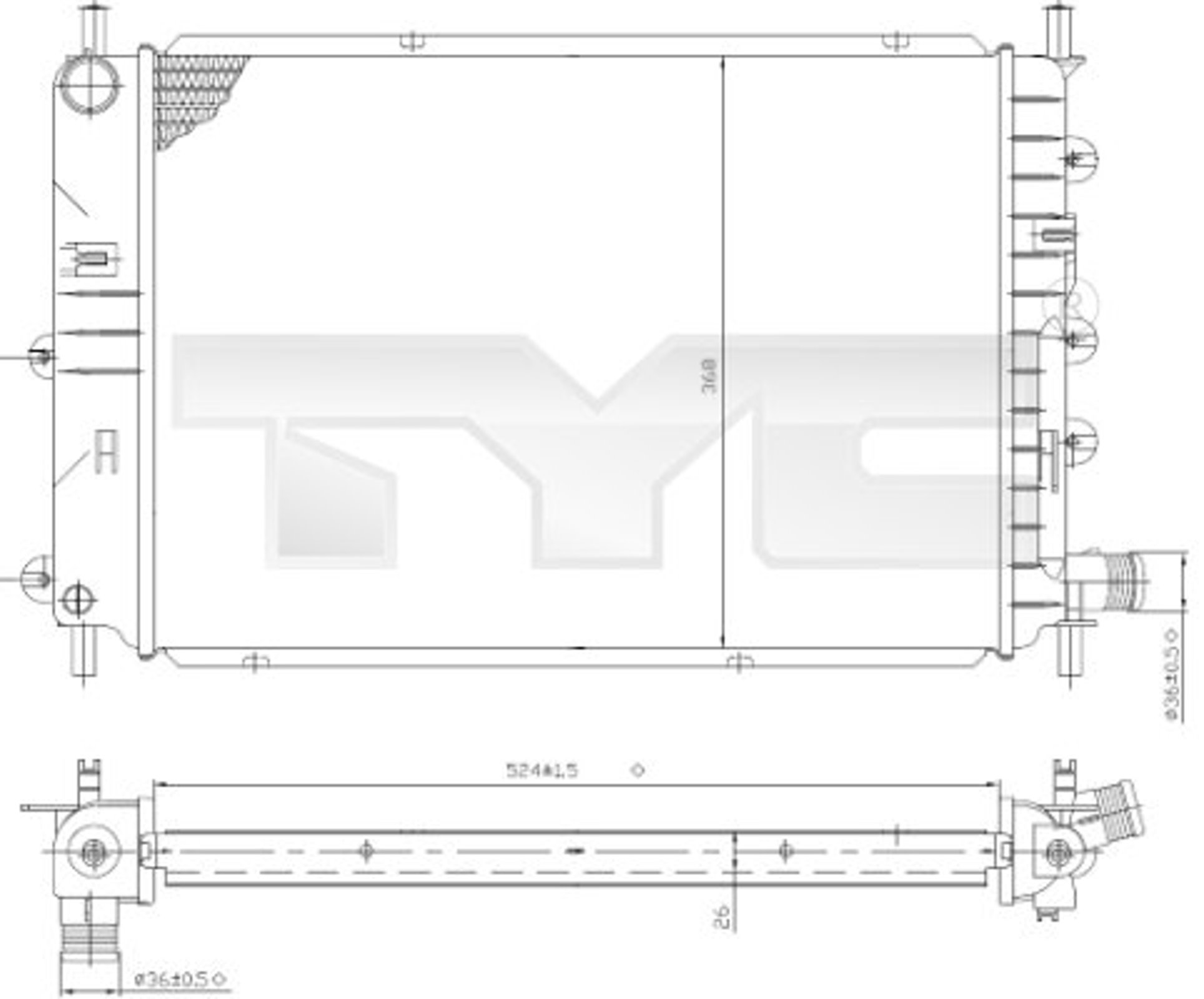 Радиатор системы охлаждения TYC 710-0035