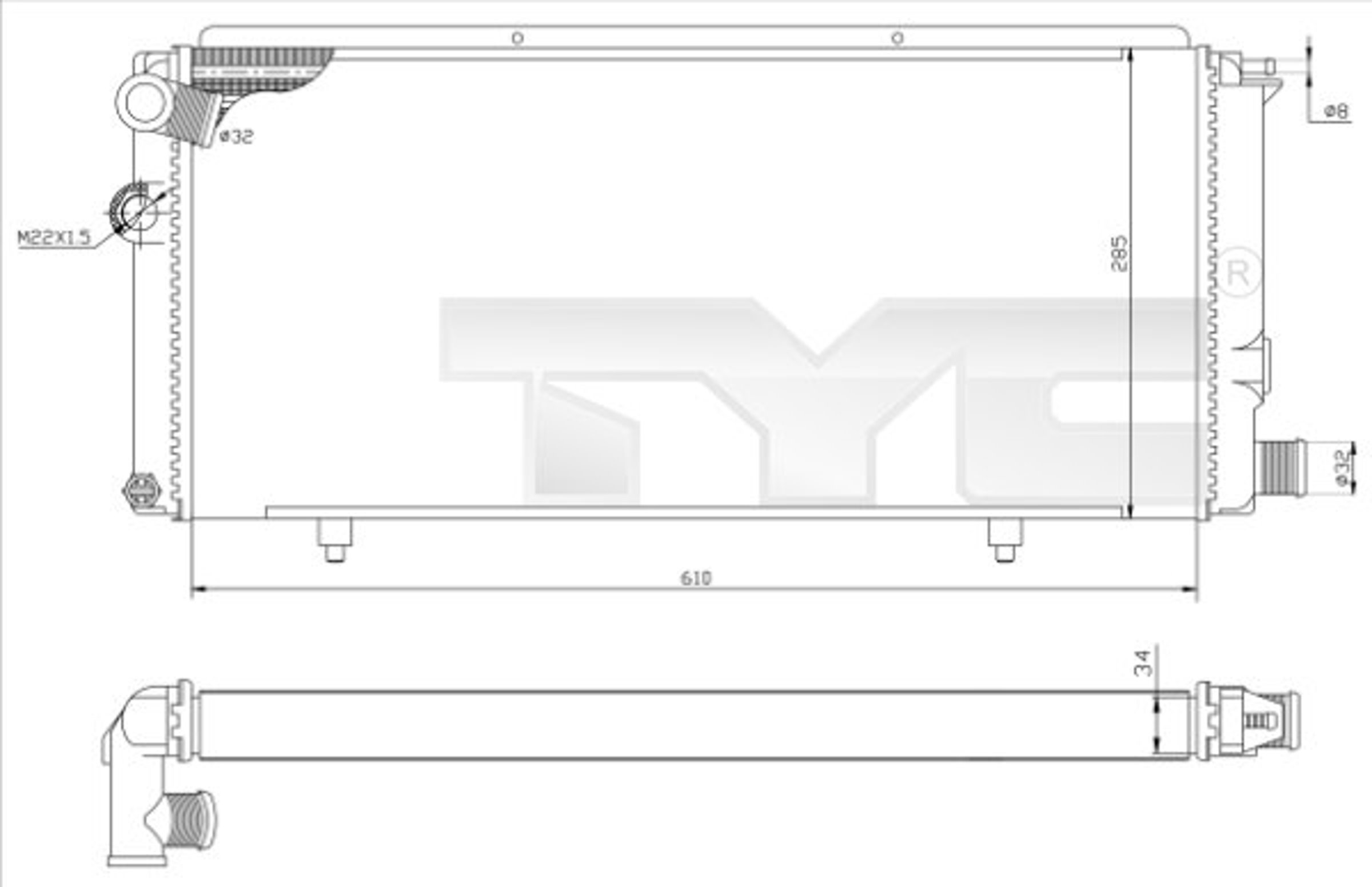 Радиатор системы охлаждения TYC 726-0014-R