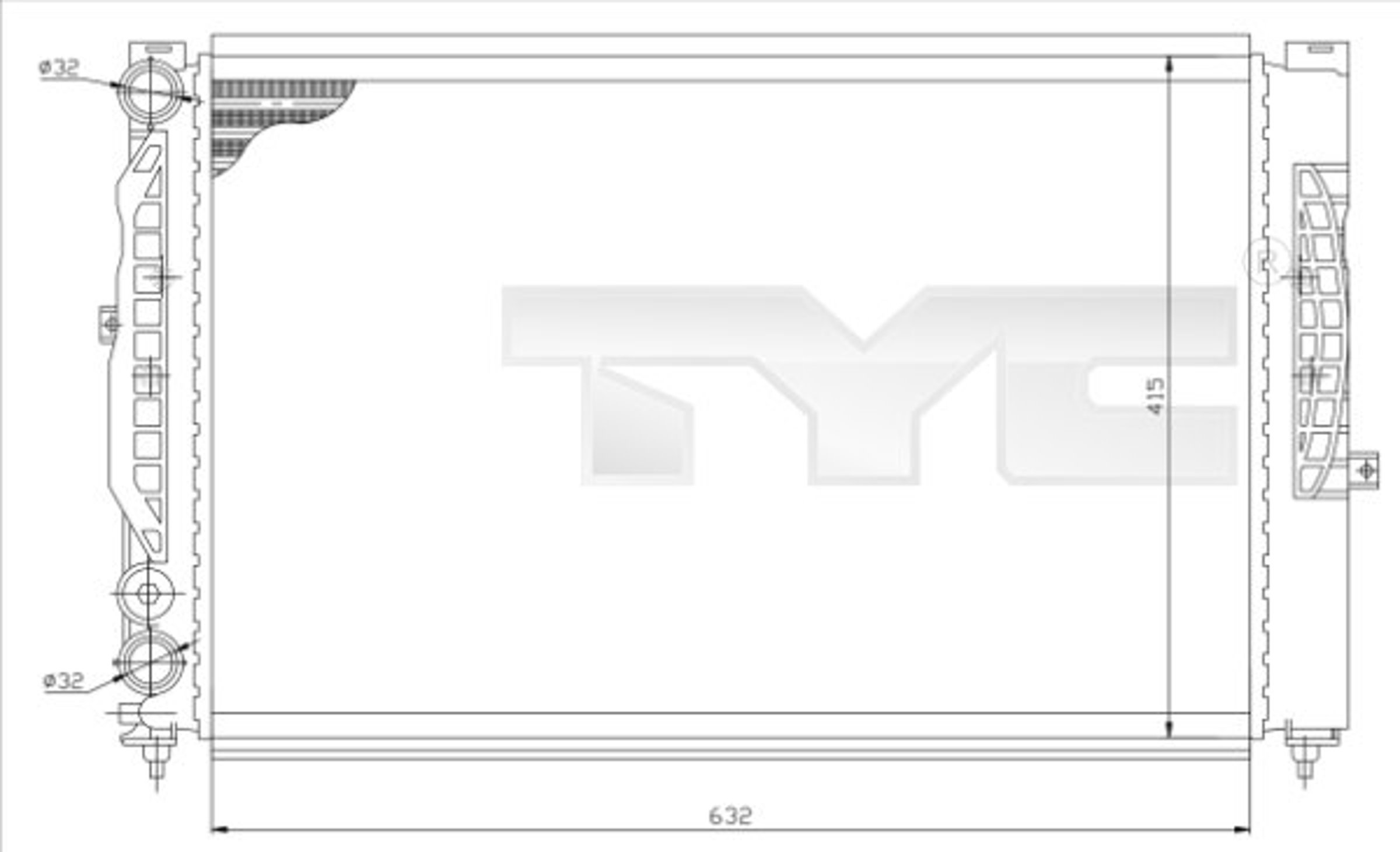 Радиатор системы охлаждения TYC 737-0007