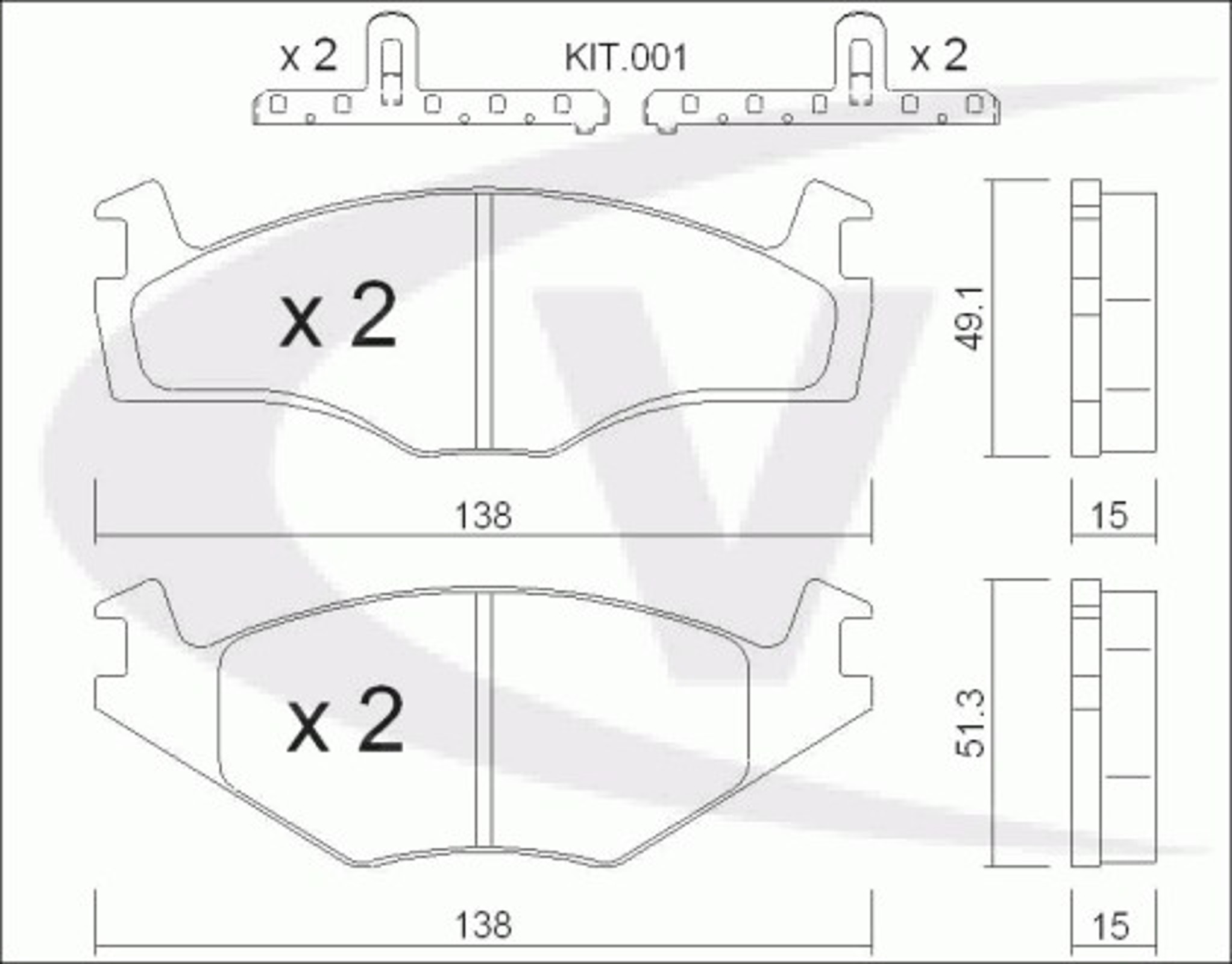 Комплект тормозных колодок дисковый тормоз VAICO V10-8100