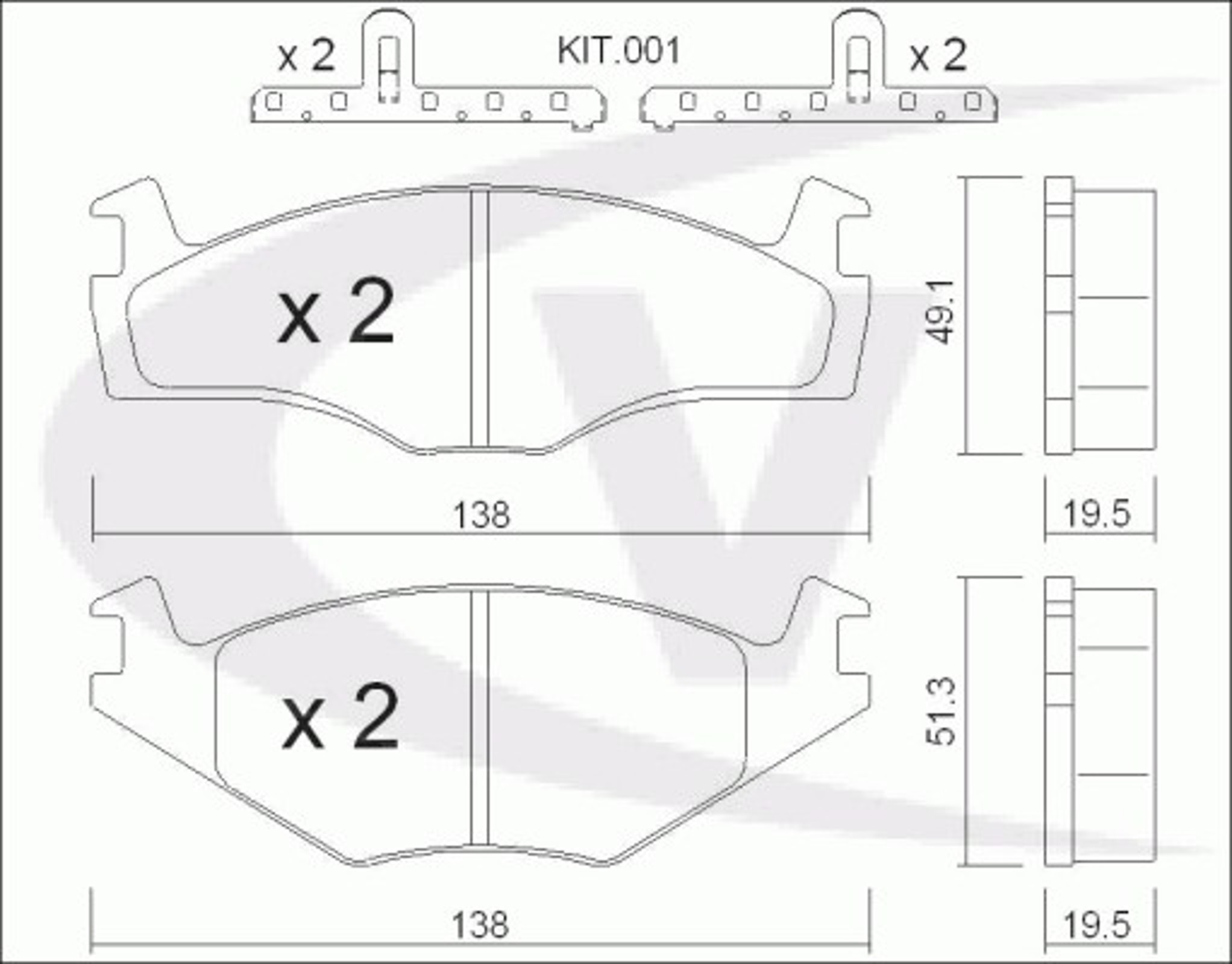 Комплект тормозных колодок дисковый тормоз VAICO V10-8101