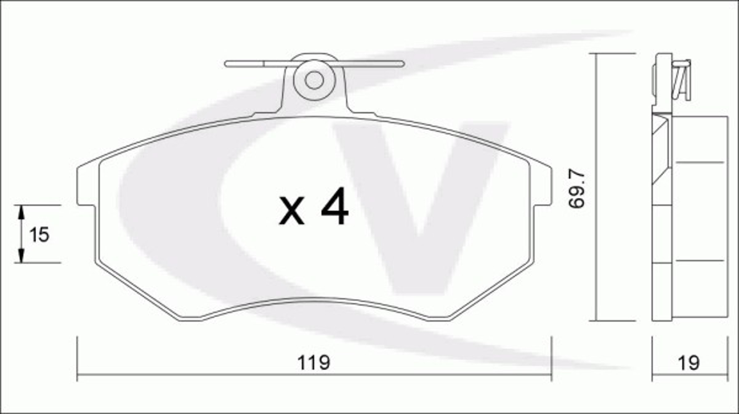 Комплект тормозных колодок дисковый тормоз VAICO V10-8345