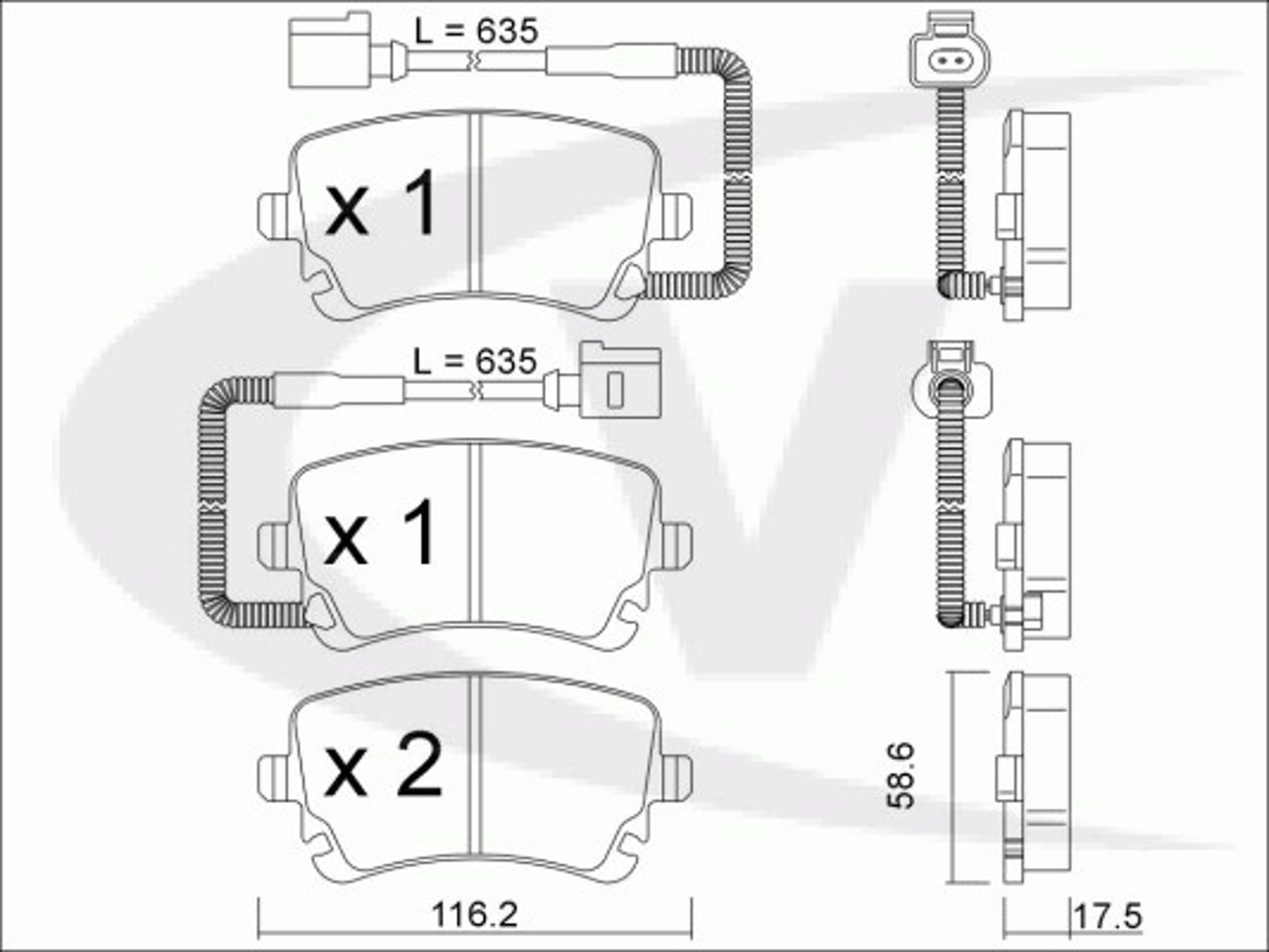 Комплект тормозных колодок дисковый тормоз VAICO V10-8351
