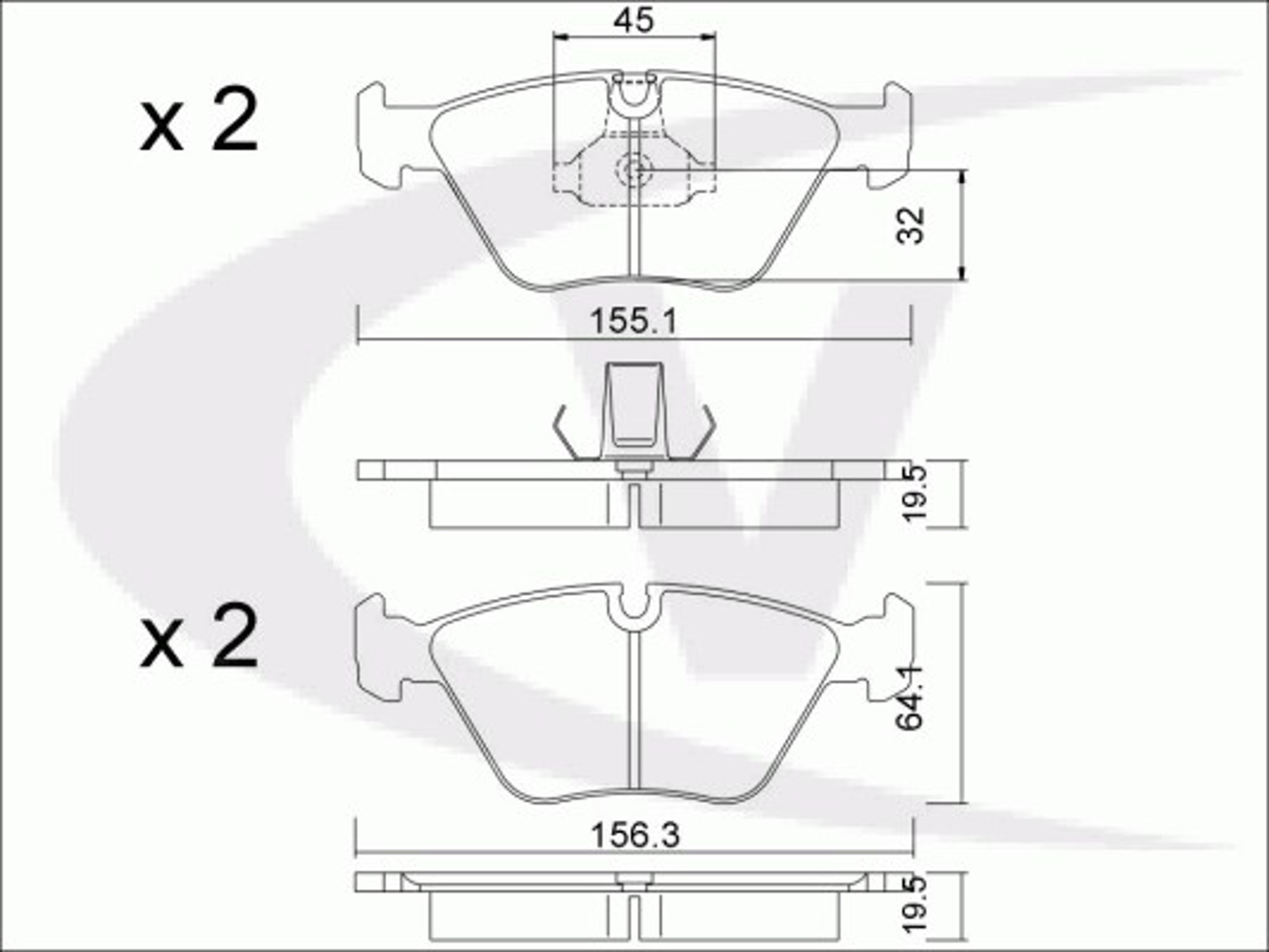 Комплект тормозных колодок дисковый тормоз VAICO V20-4116