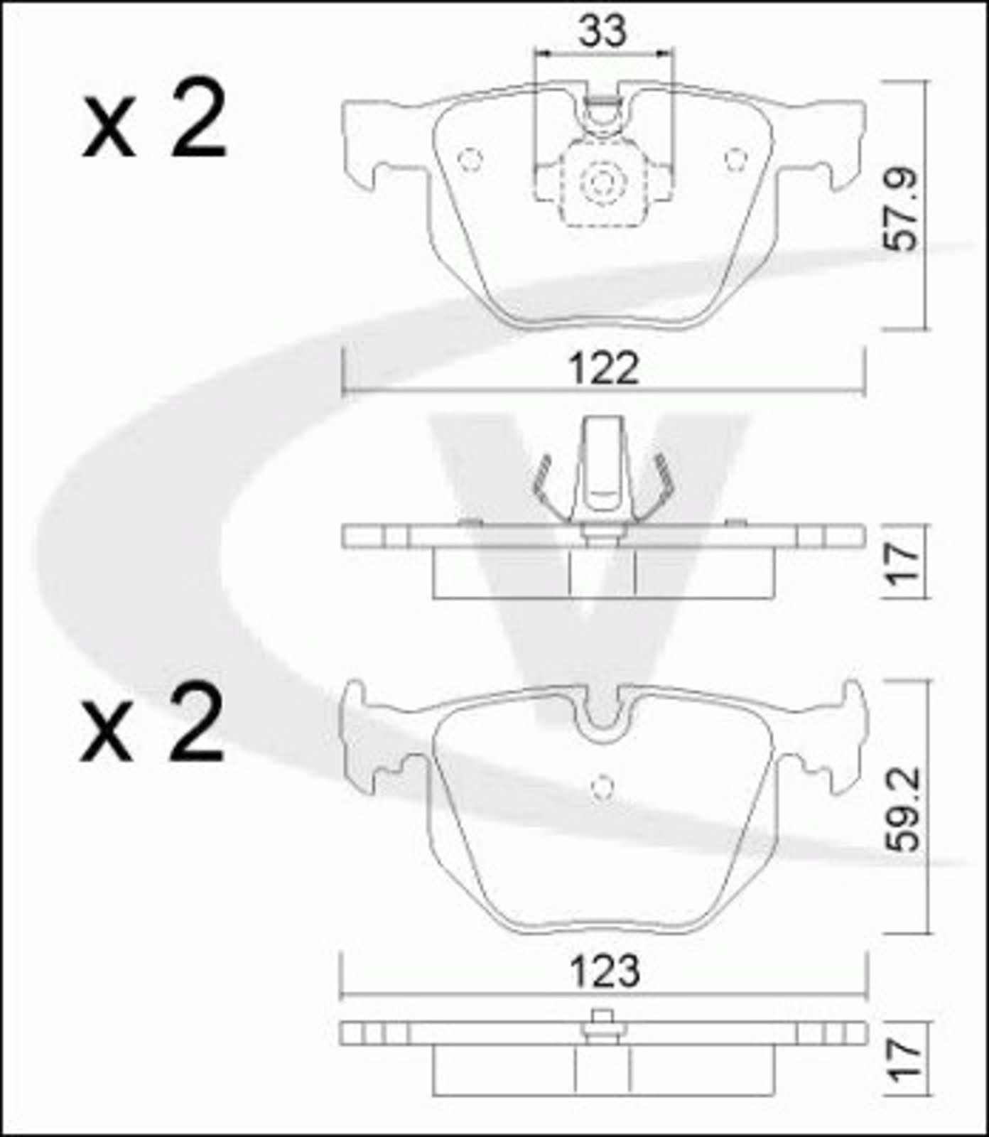 Колодки тормозные дисковые VAICO V20-8122