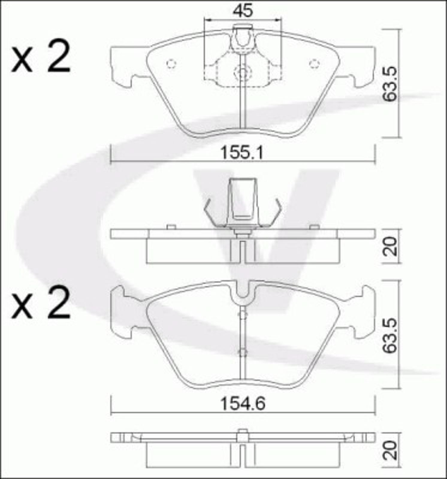 Комплект тормозных колодок дисковый тормоз VAICO V20-8126