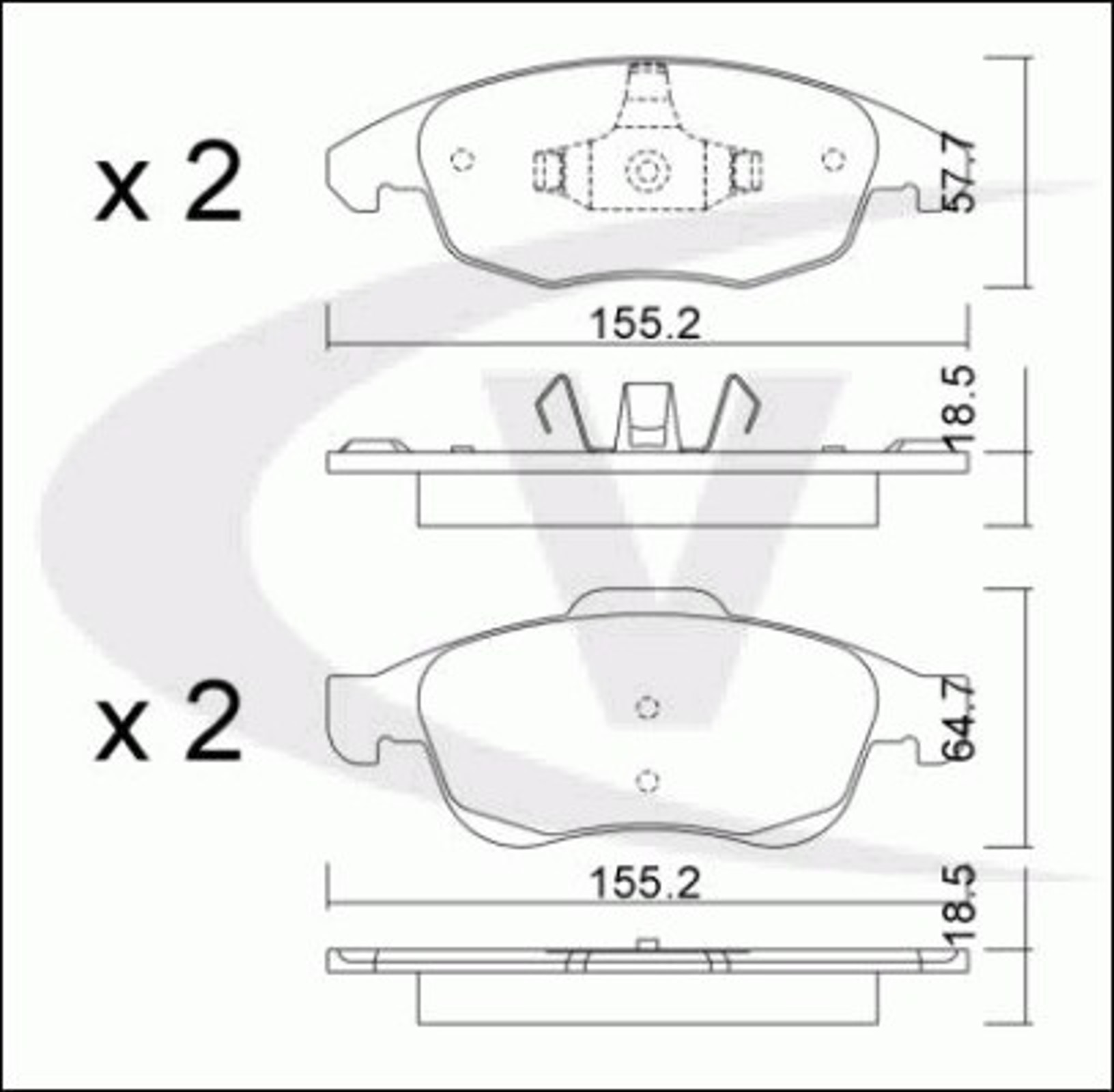 Комплект тормозных колодок дисковый тормоз VAICO V22-0063