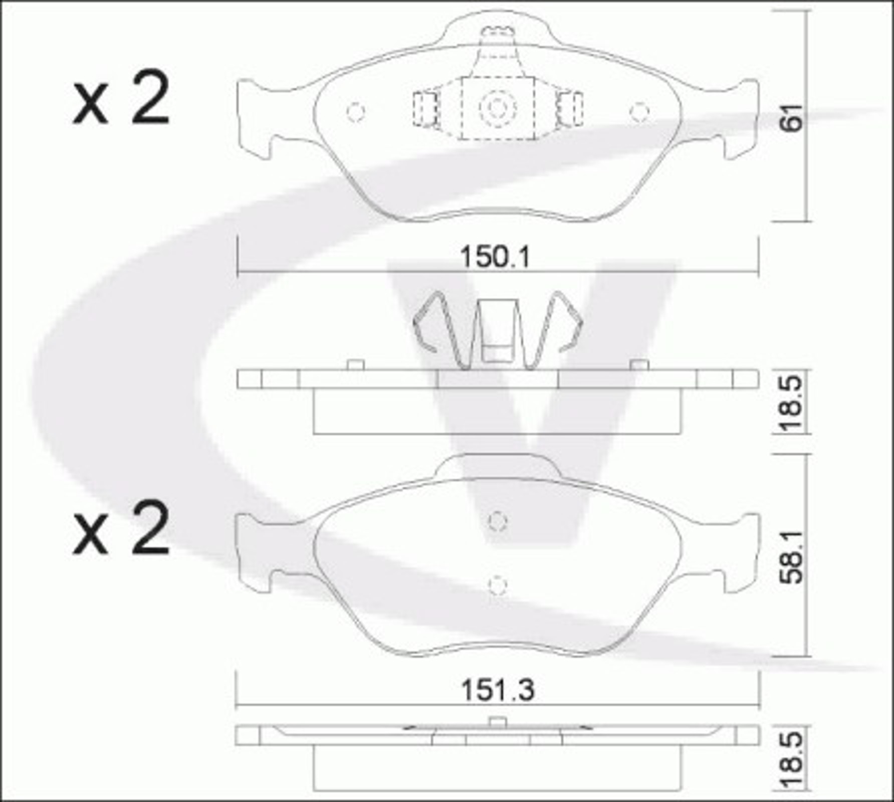 Комплект тормозных колодок дисковый тормоз VAICO V25-8107