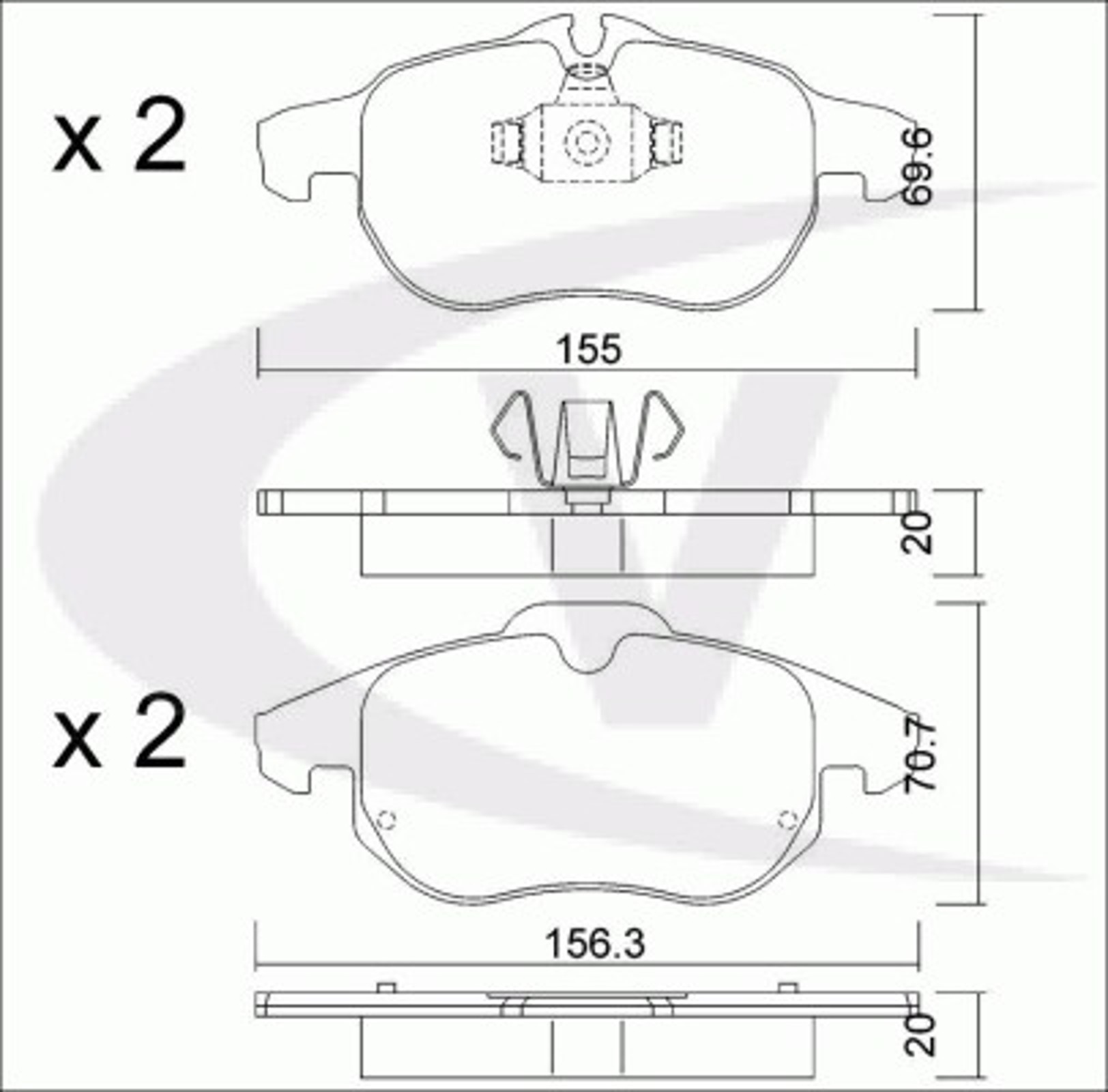 Комплект тормозных колодок дисковый тормоз VAICO V40-8027