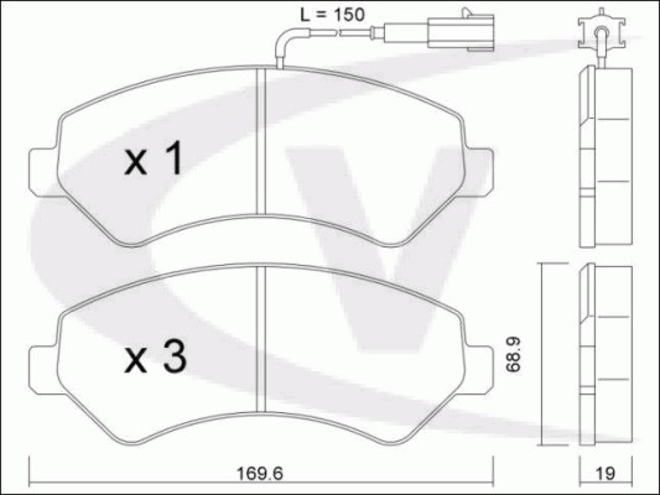 Комплект тормозных колодок дисковый тормоз VAICO V42-0094