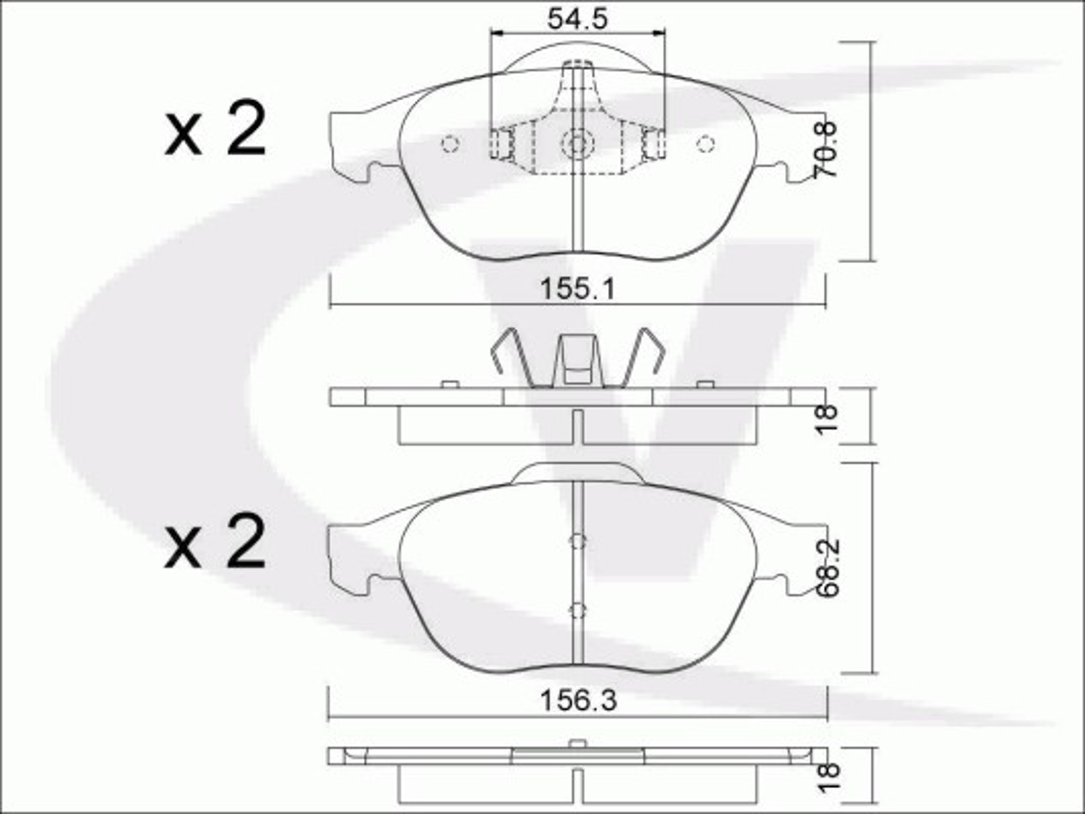 Колодки тормозные дисковые VAICO V46-0155