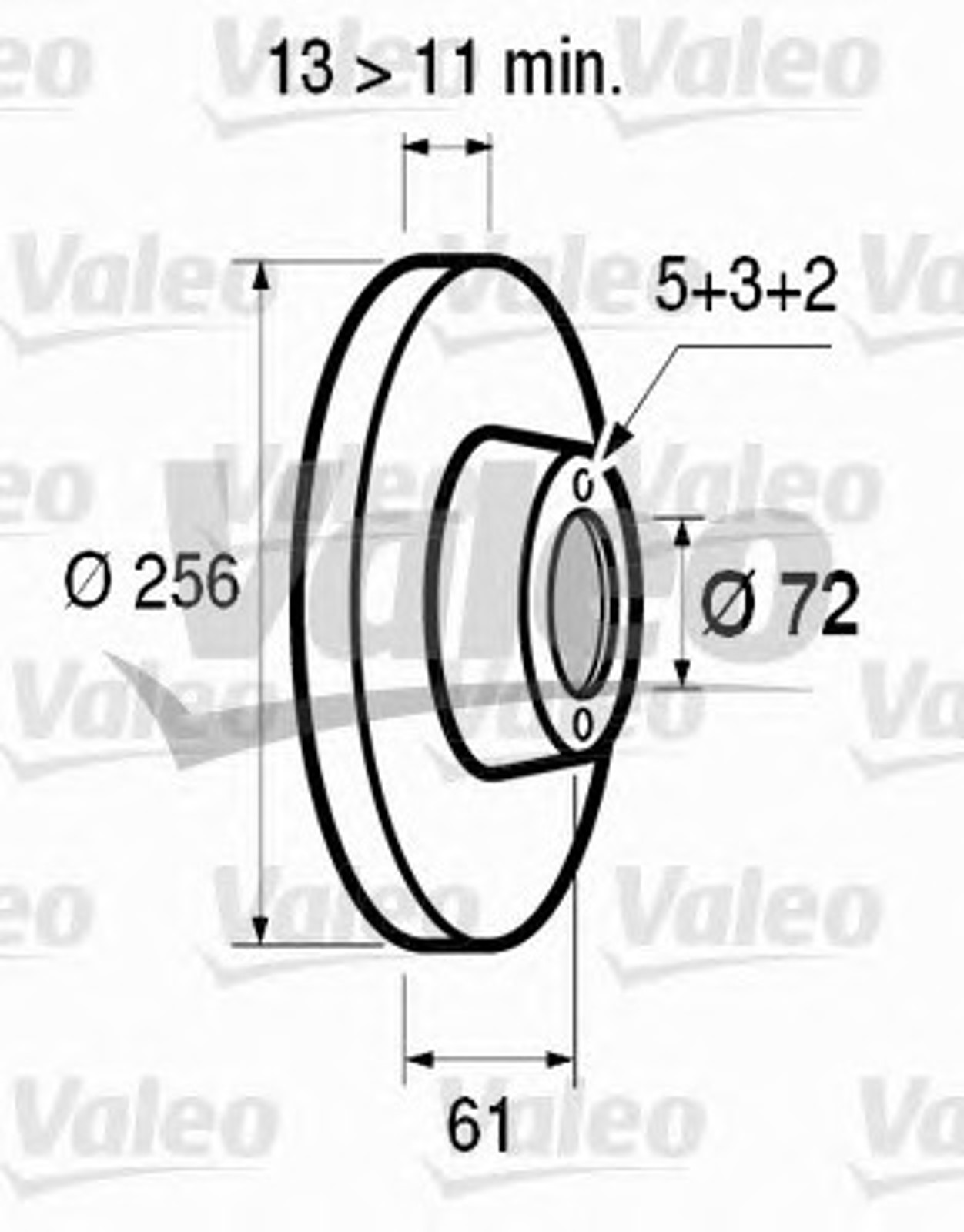 Диск тормозной VALEO 186205