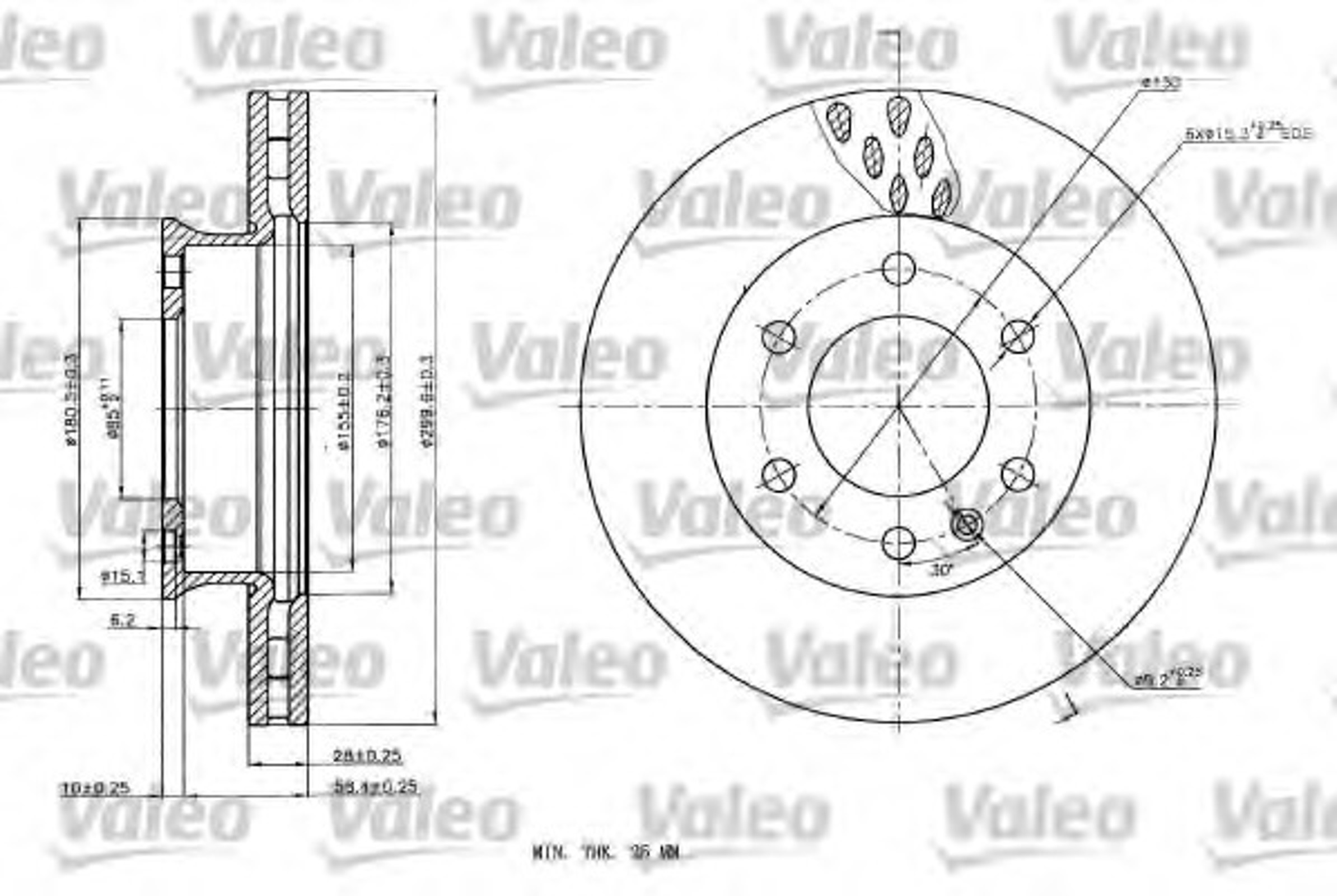 Диск тормозной VALEO 187141