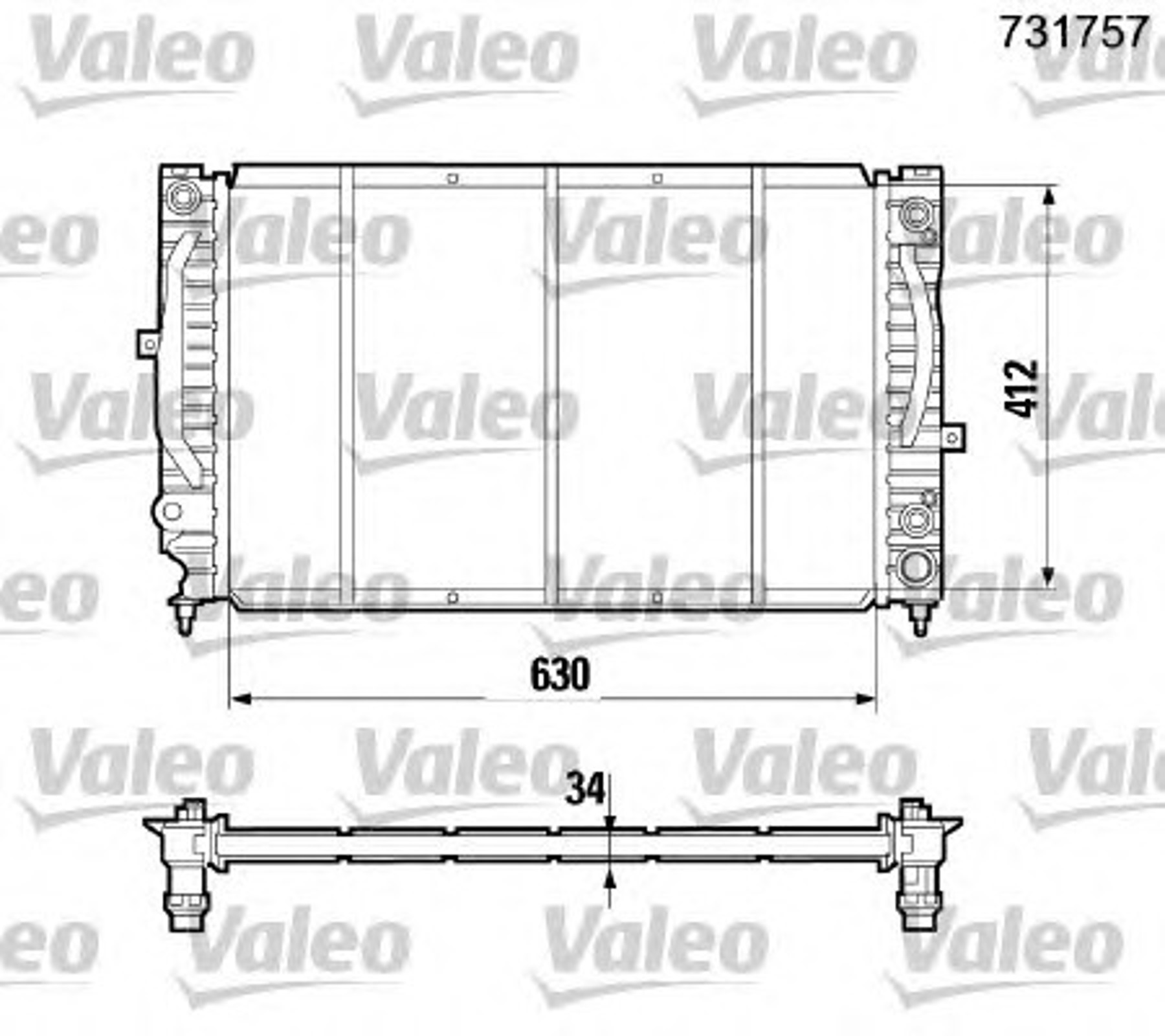 Радиатор системы охлаждения VALEO 731757
