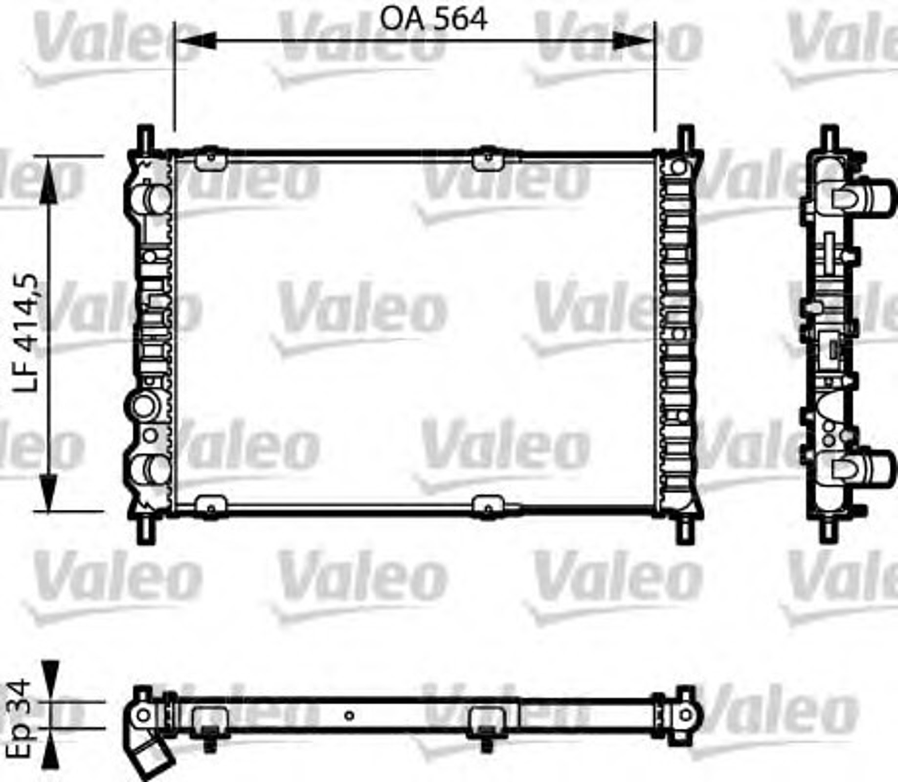Радиатор системы охлаждения VALEO 732787