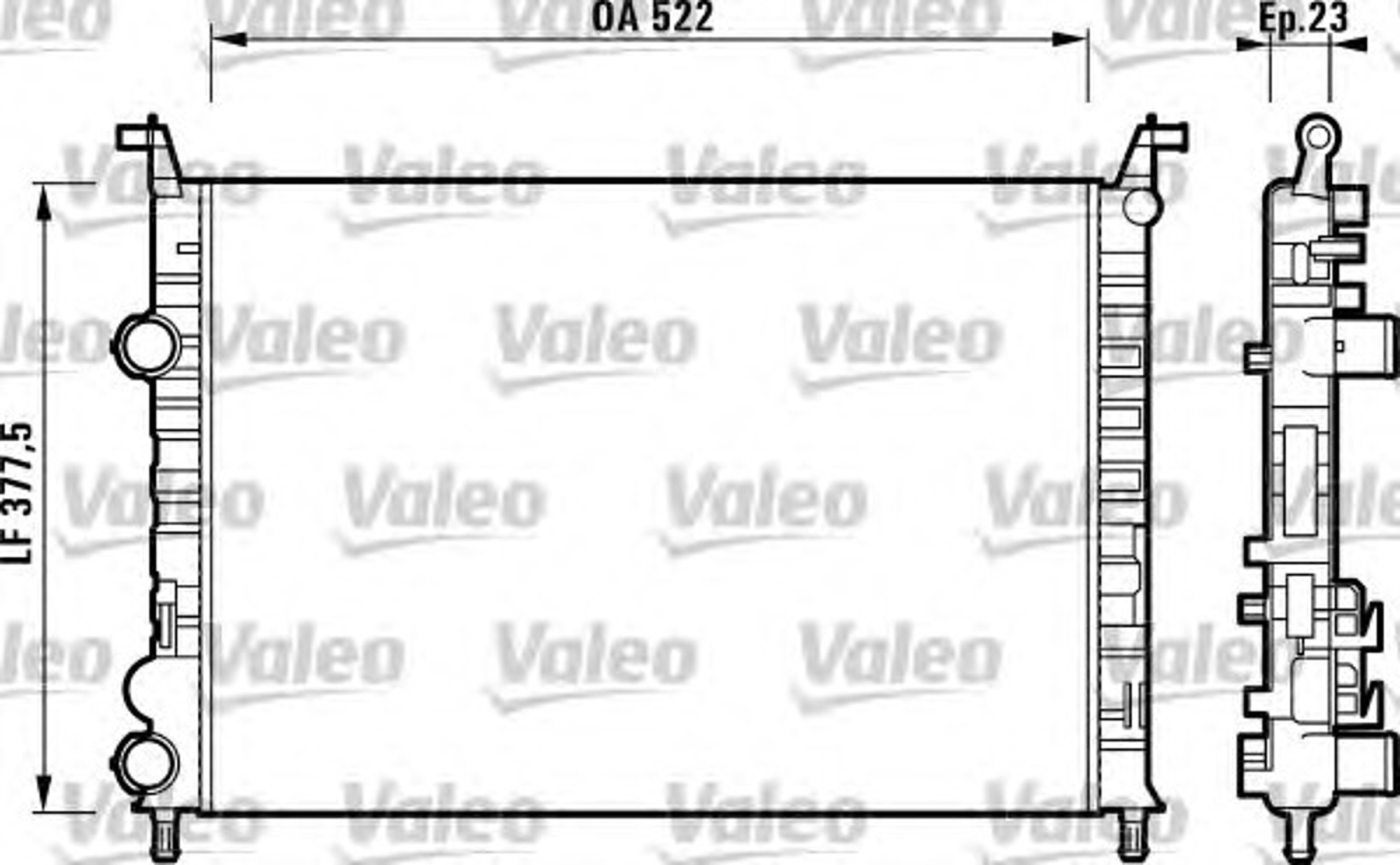 Радиатор системы охлаждения VALEO 732948