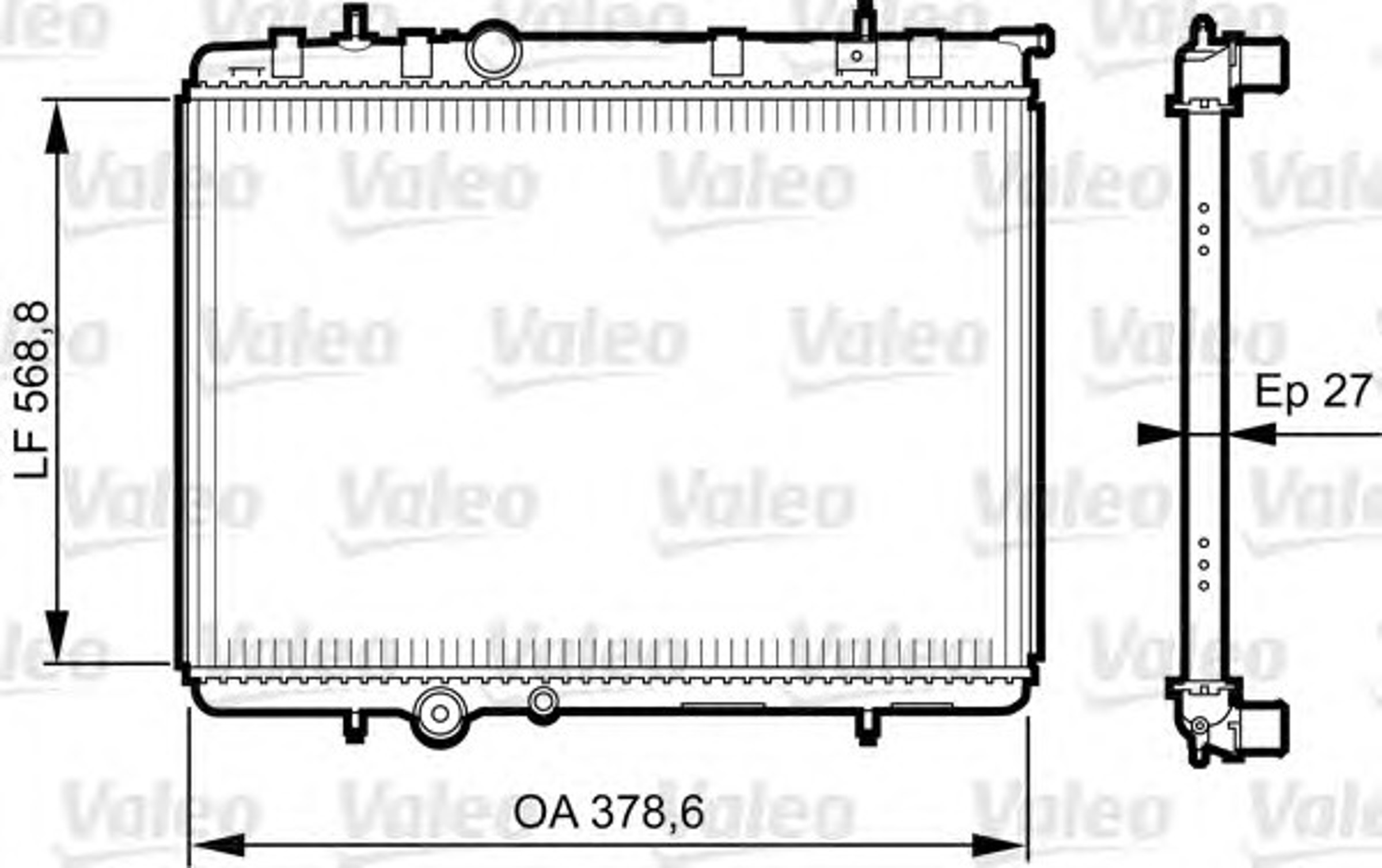 Радиатор системы охлаждения VALEO 735597