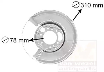 Отражатель диска тормозного механизма VAN WEZEL 3075373